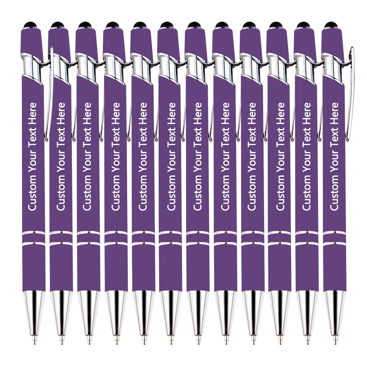 KOLOWKO Personalized 2-in-1 Ballpoint Pen & Stylus - Custom Text/Name/Message - Bulk Order Up to