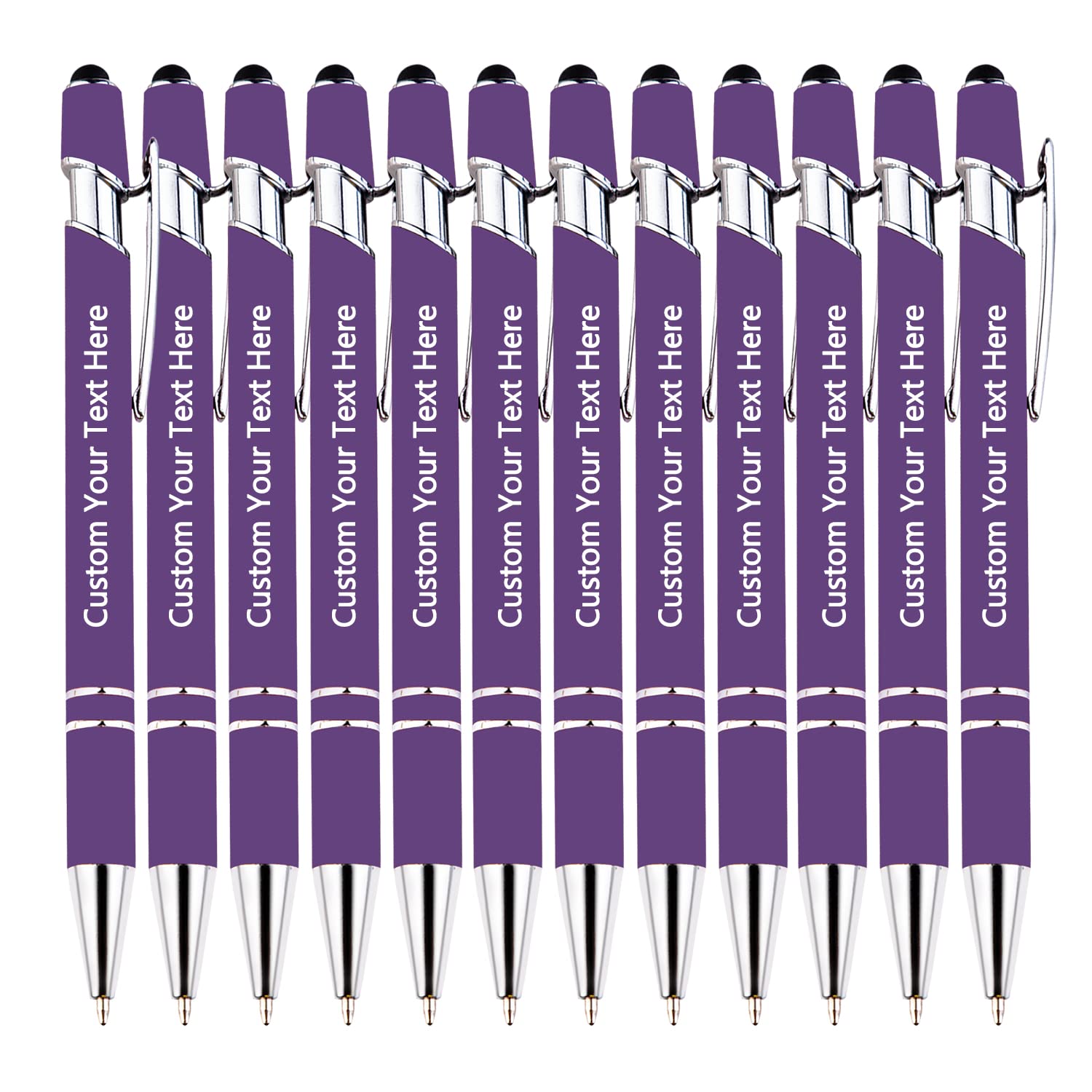 KOLOWKO Personalized 2-in-1 Ballpoint Pen & Stylus - Custom Text/Name/Message - Bulk Order Up to