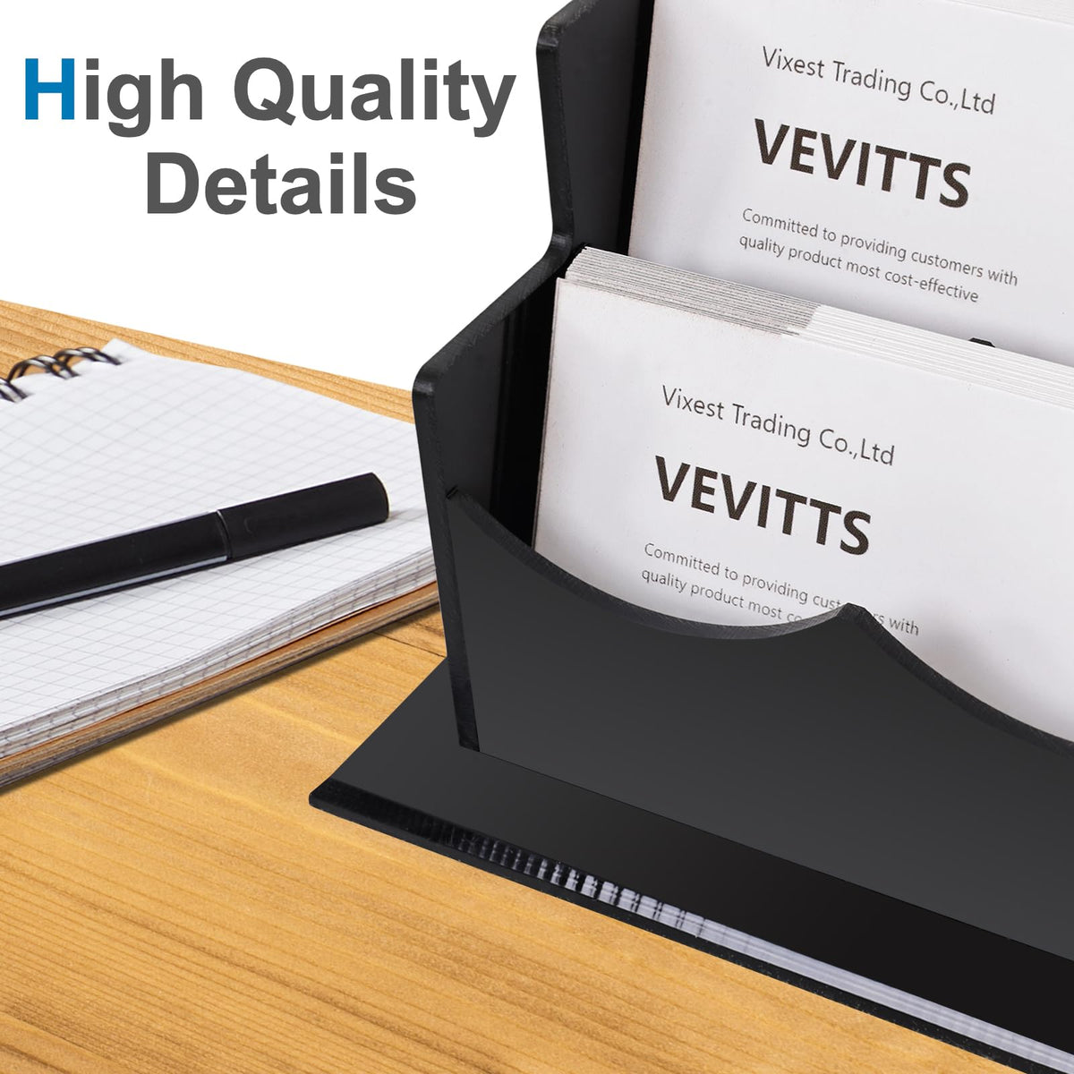 Vevitts Business Card Holder, Acrylic Business Card Display, Clear Desktop Business Card Stand for