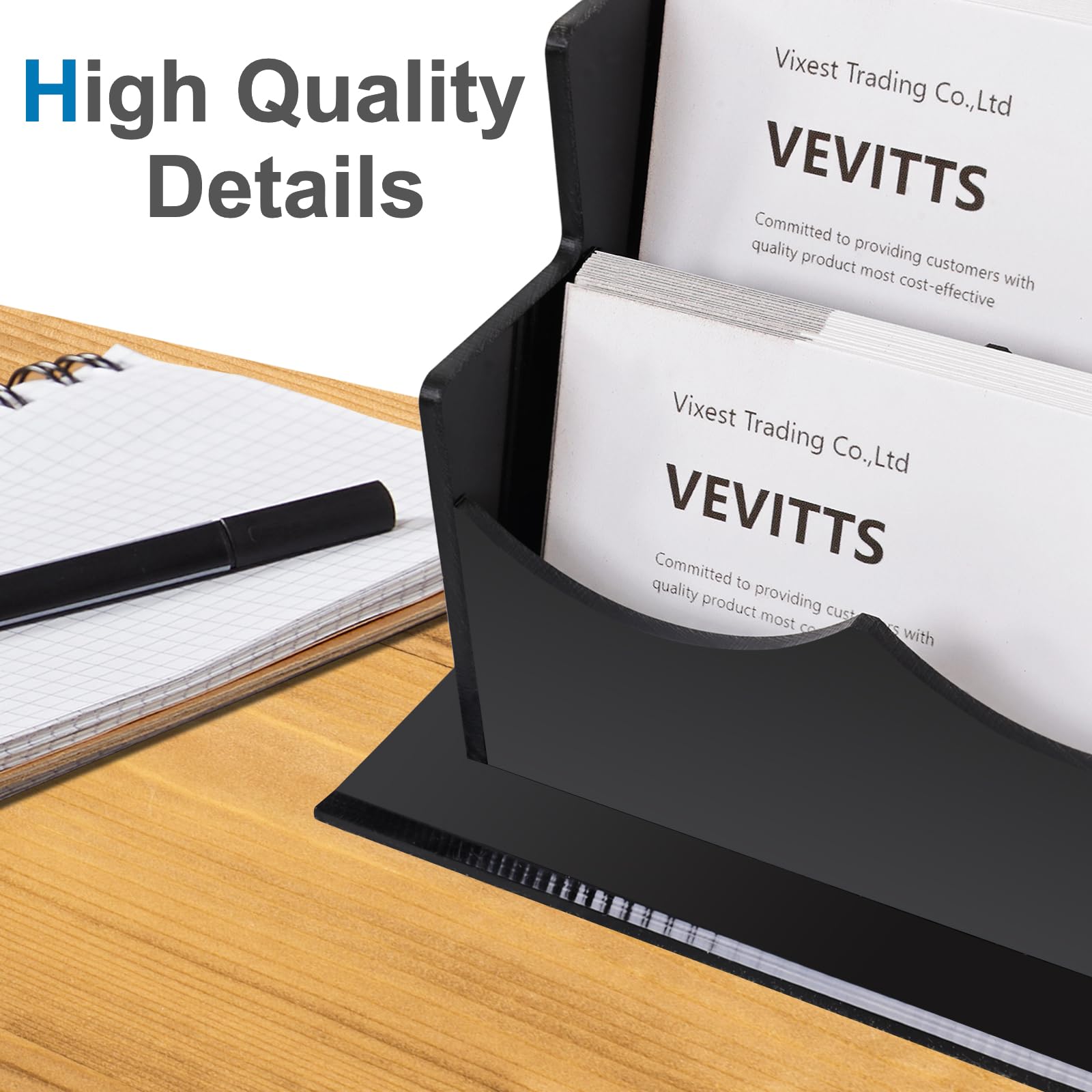 Vevitts Business Card Holder, Acrylic Business Card Display, Clear Desktop Business Card Stand for