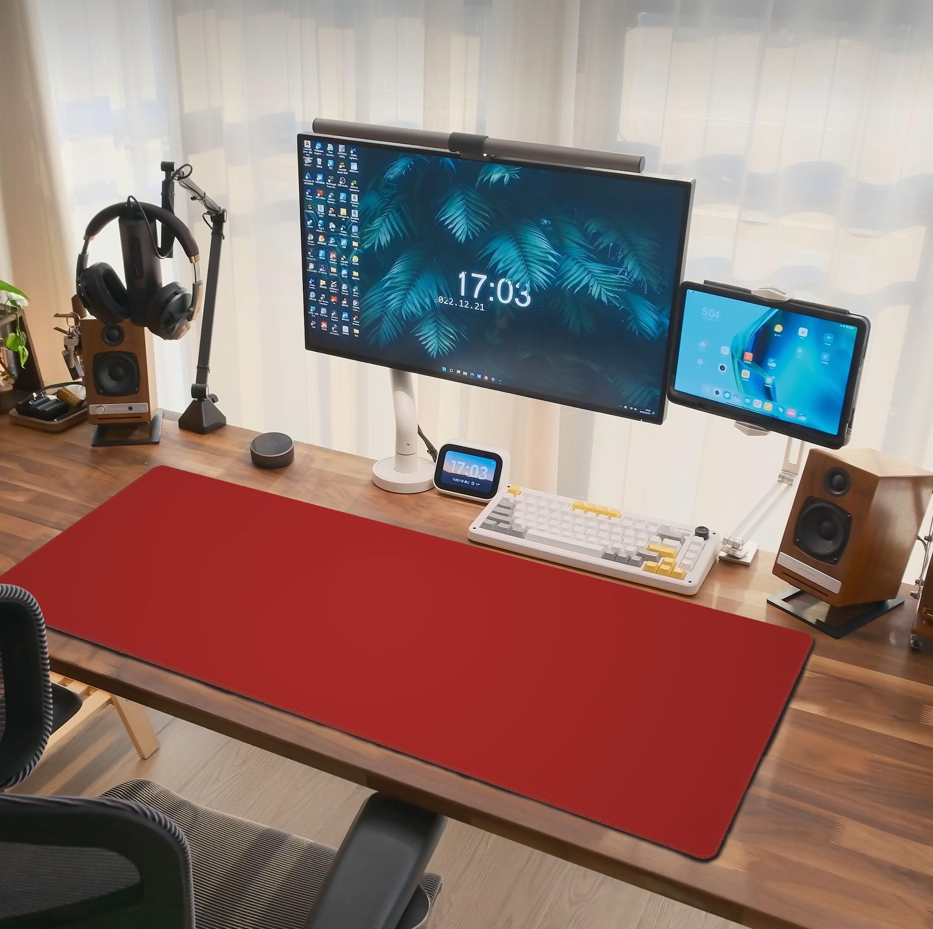 Red Mouse Pad Extended Large Gaming Mousepad XL Big Long Oversized Desk Mat Stitched Edges 31.5 X