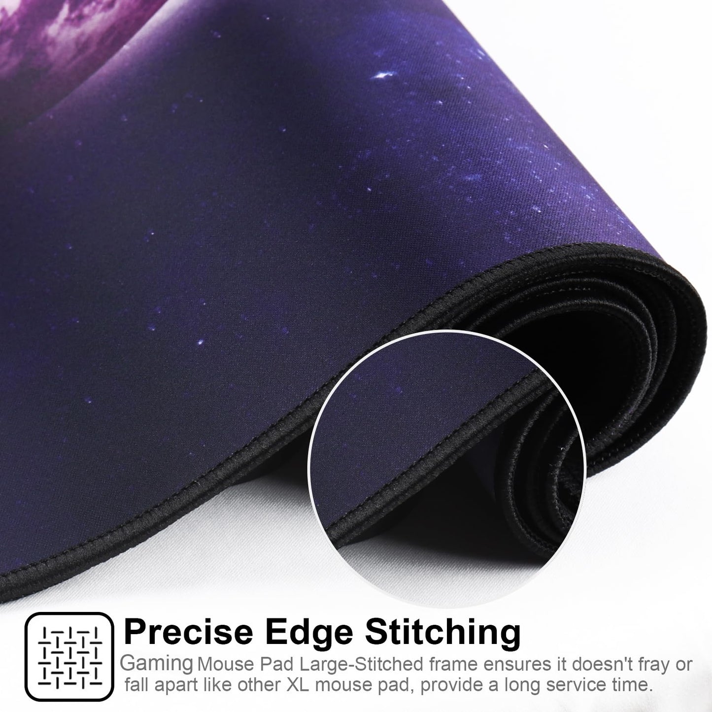 Cmhoo XXL Professional Large Mouse Pad & Computer Game Mouse Mat (35.4x15.7x0.1IN, Sky Planet)