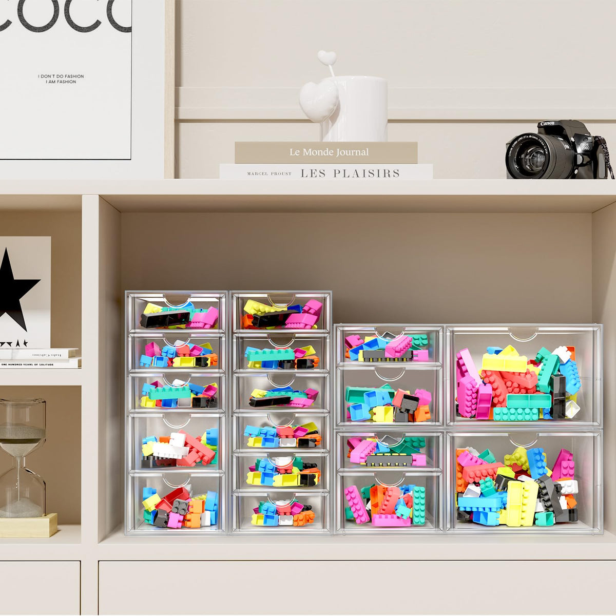 ARSTPEOE 17-Drawer Acrylic Storage & Makeup Organizer for Desk, Bath