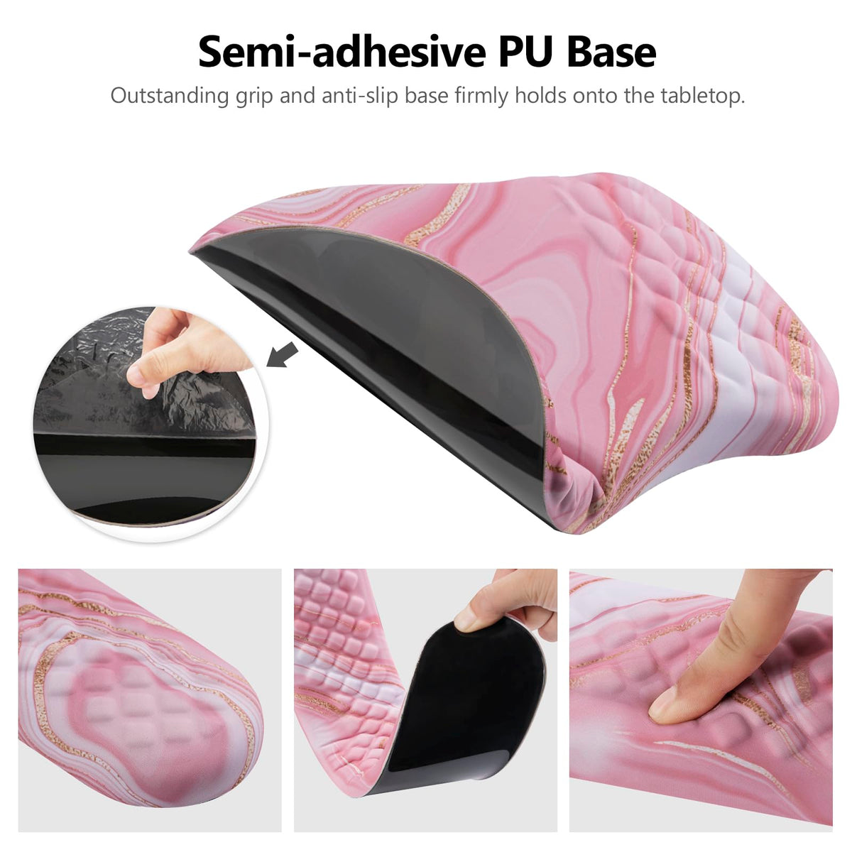 Mouse Pad Wrist Support, Laokiiy 2 in1 Keyboard Wrist Rest+ Ergonomic Mouse Pad, Non-Slip Wrist