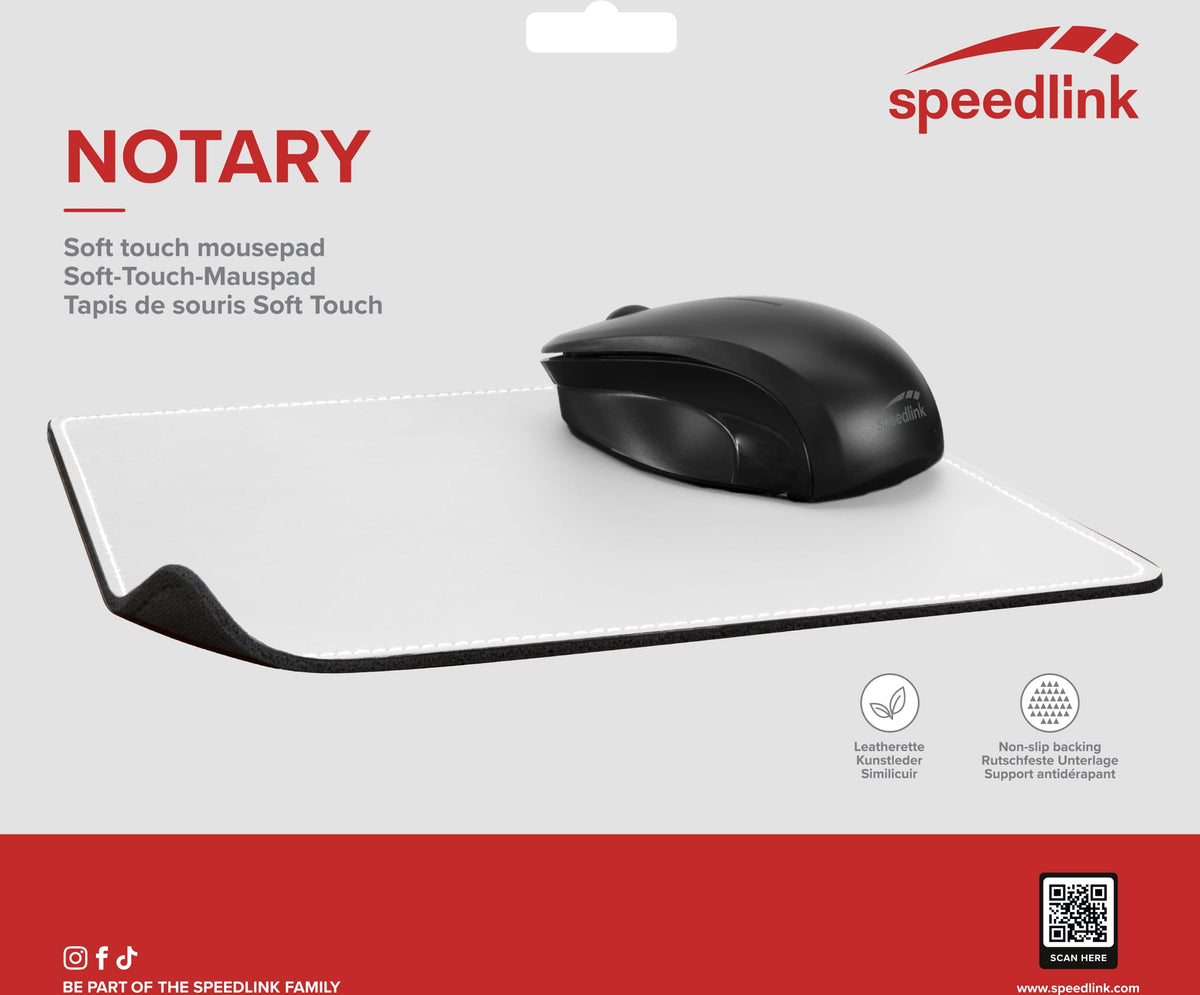 Speedlink Notary Soft Touch Mousepad - Mouse pad in Leather Look for Office/Home Office (Soft