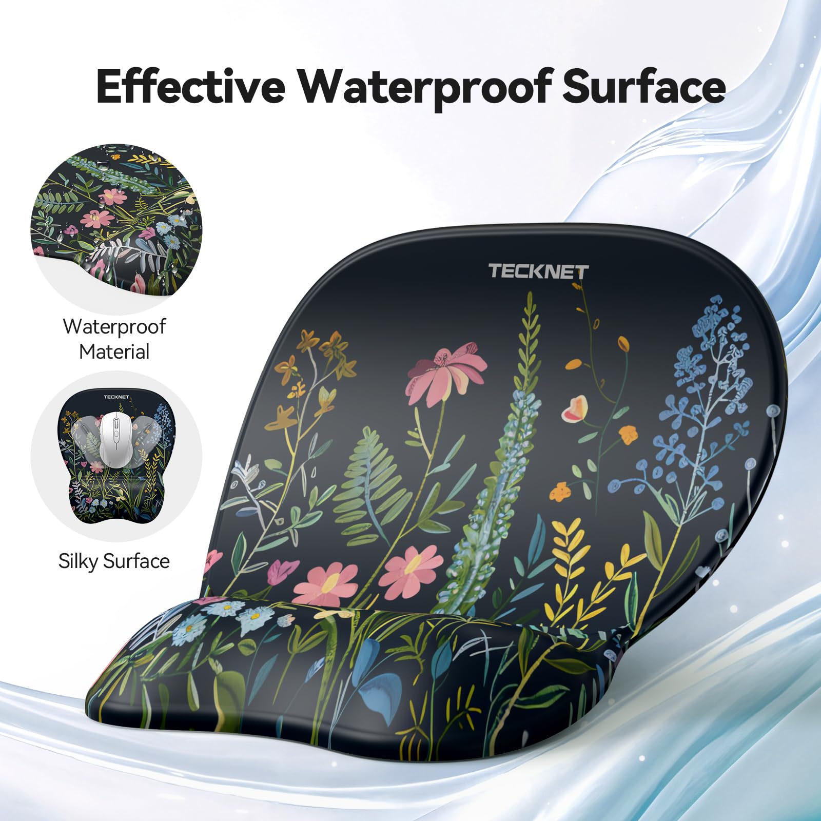 TECKNET Gel Ergonomic Mouse Pad & Keyboard Wrist Rest & Coaster