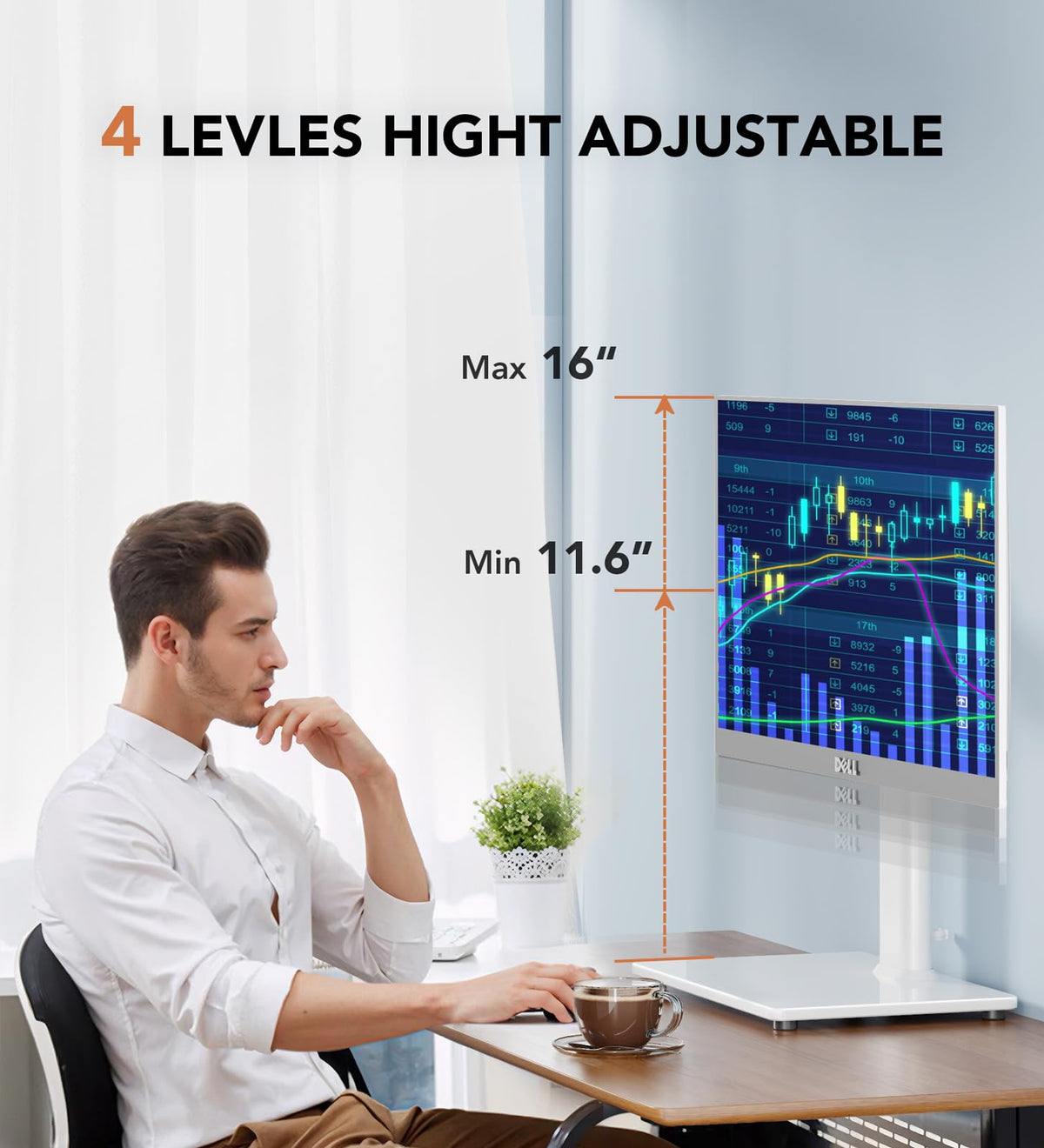 Hemudu Single LCD Computer Monitor Free-Standing Desk Stand Riser for 13 inch to 32 inch Screen