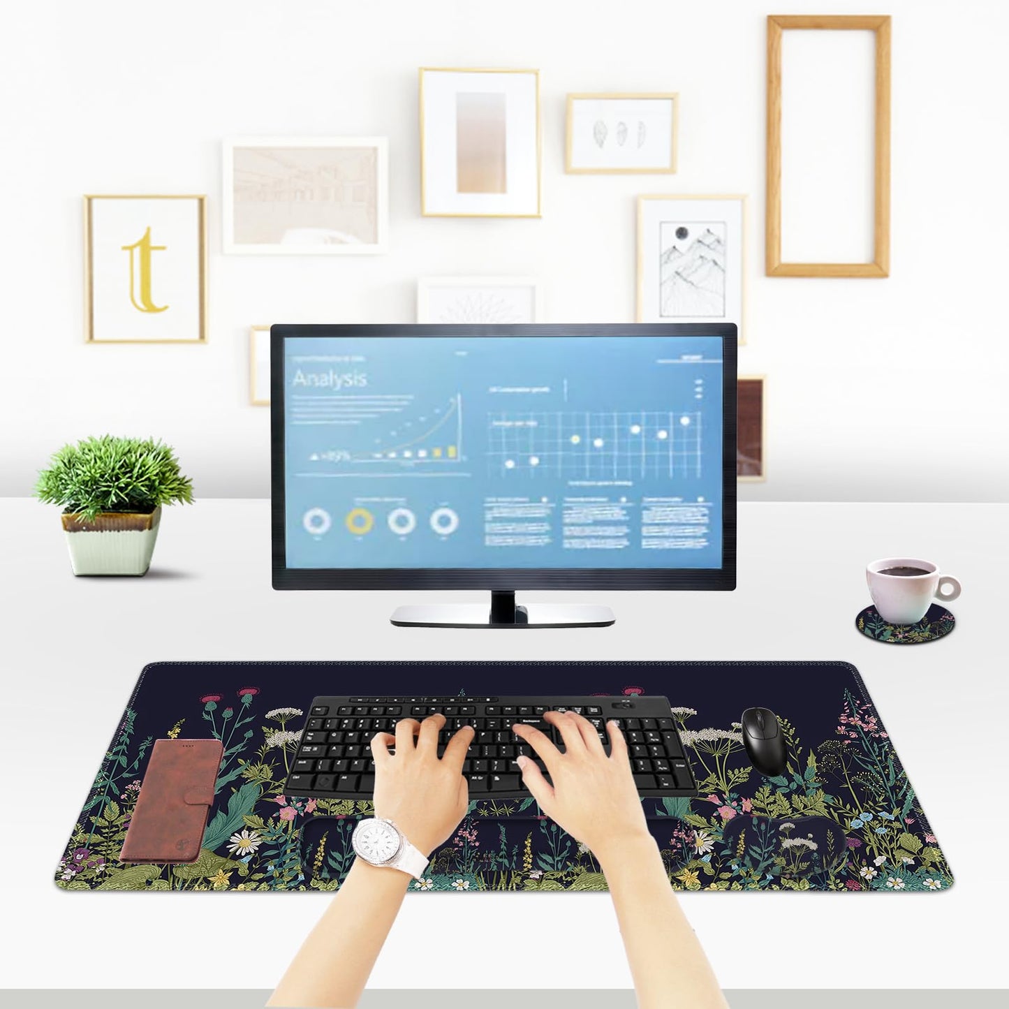 ToLuLu Extended Gaming Mouse Pad, Memory Foam Ergonomic Keyboard Mouse Wrist Rest Support Set