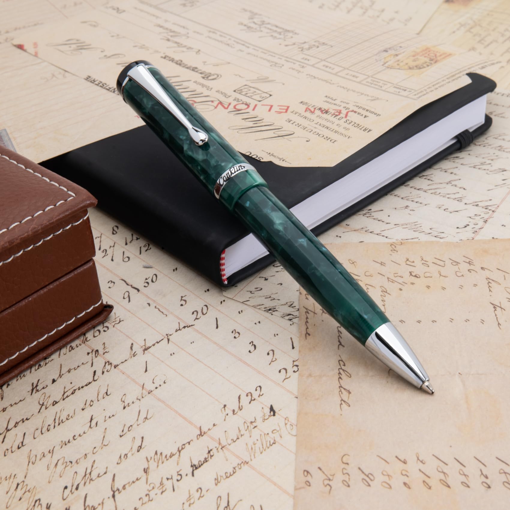 Conklin Duragraph Ballpoint Pen in Forest Green – Classic Writing Pen with Rich Green Finish, Gift