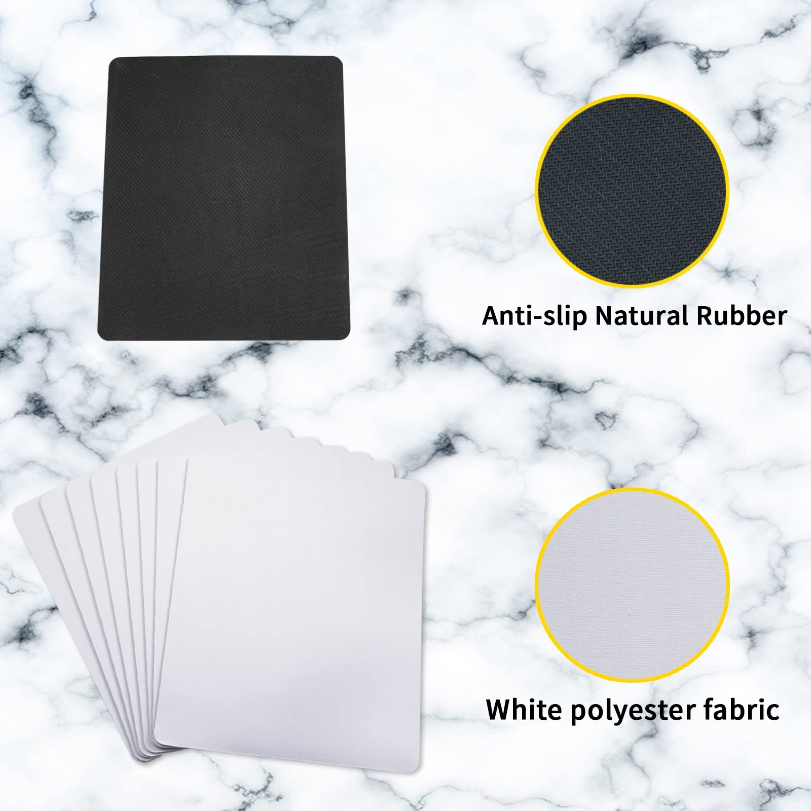 40 PCS White Mouse Pad 3mm Thick for Heat Press Printing,Bulk Mousepad Blanks for Heat Transfer