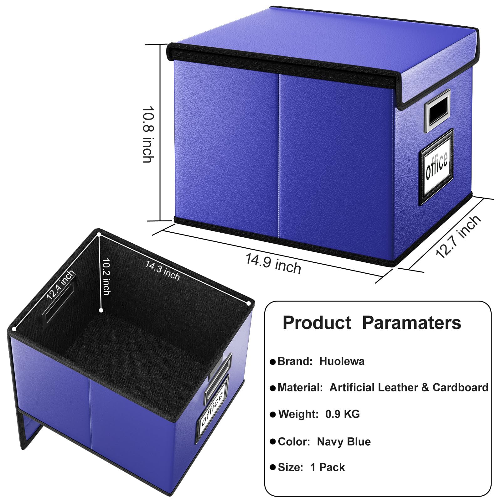 Huolewa File Organizer Box with Lids, Collapsible File Folder Organizer