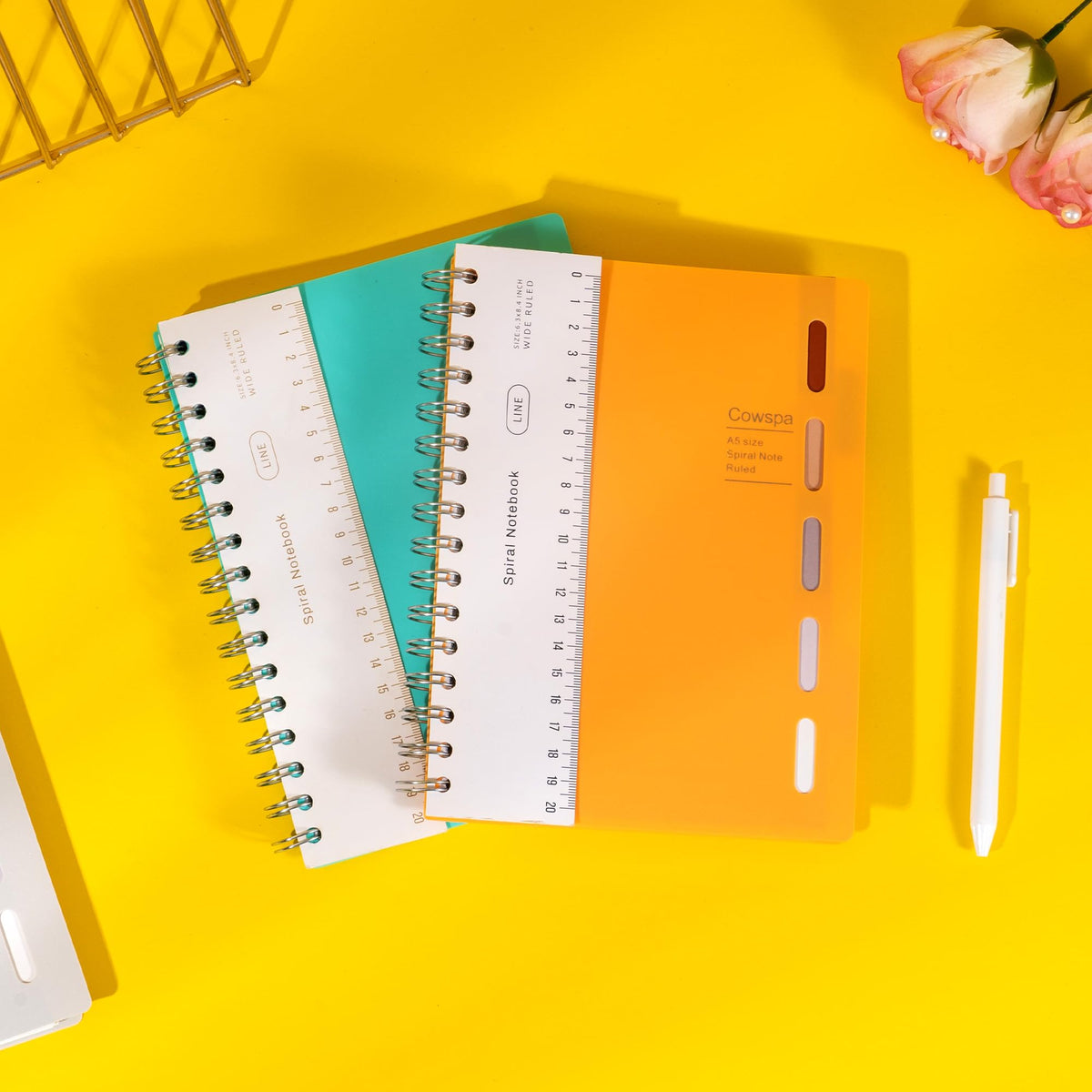 Yoment 2 Pack 5 Subject Notebook Wide Ruled Spiral Notebooks 5x7 with Tabs