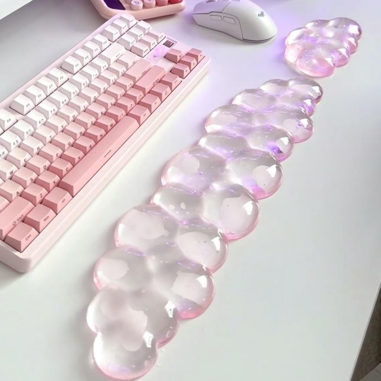 Aszqvd Mouse Pad with Wrist Rest, Soft Cloud Gel Keyboard Mouse Pad Set with Hand Wrist Support