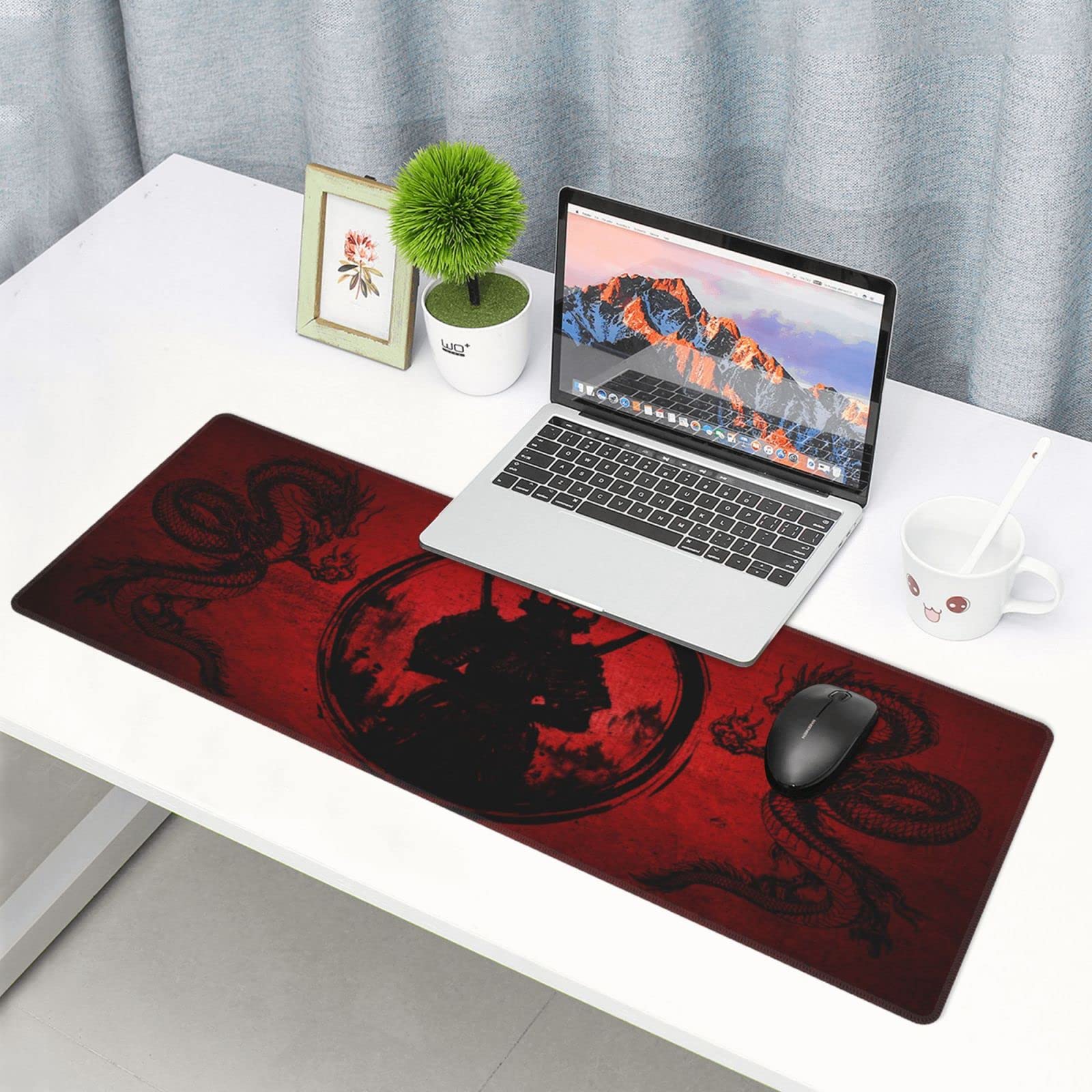 Mouse pad XL Extended Non Slip Rubber Base Stitched Edge 31.5 X 11.8 Inch