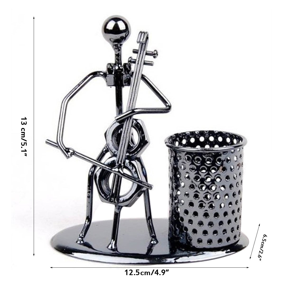 Pen Container Holder Pencil Cup Iron Art Music Figure~Home Office Desk Decor Gift (C72 Cello)