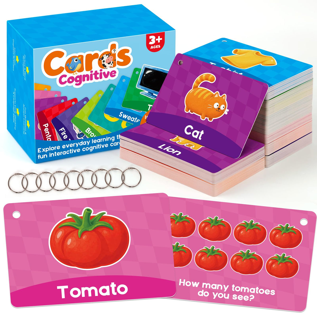 141 Ultra Thick Baby Flash Cards,Play Games First Words Toddler Flash Cards