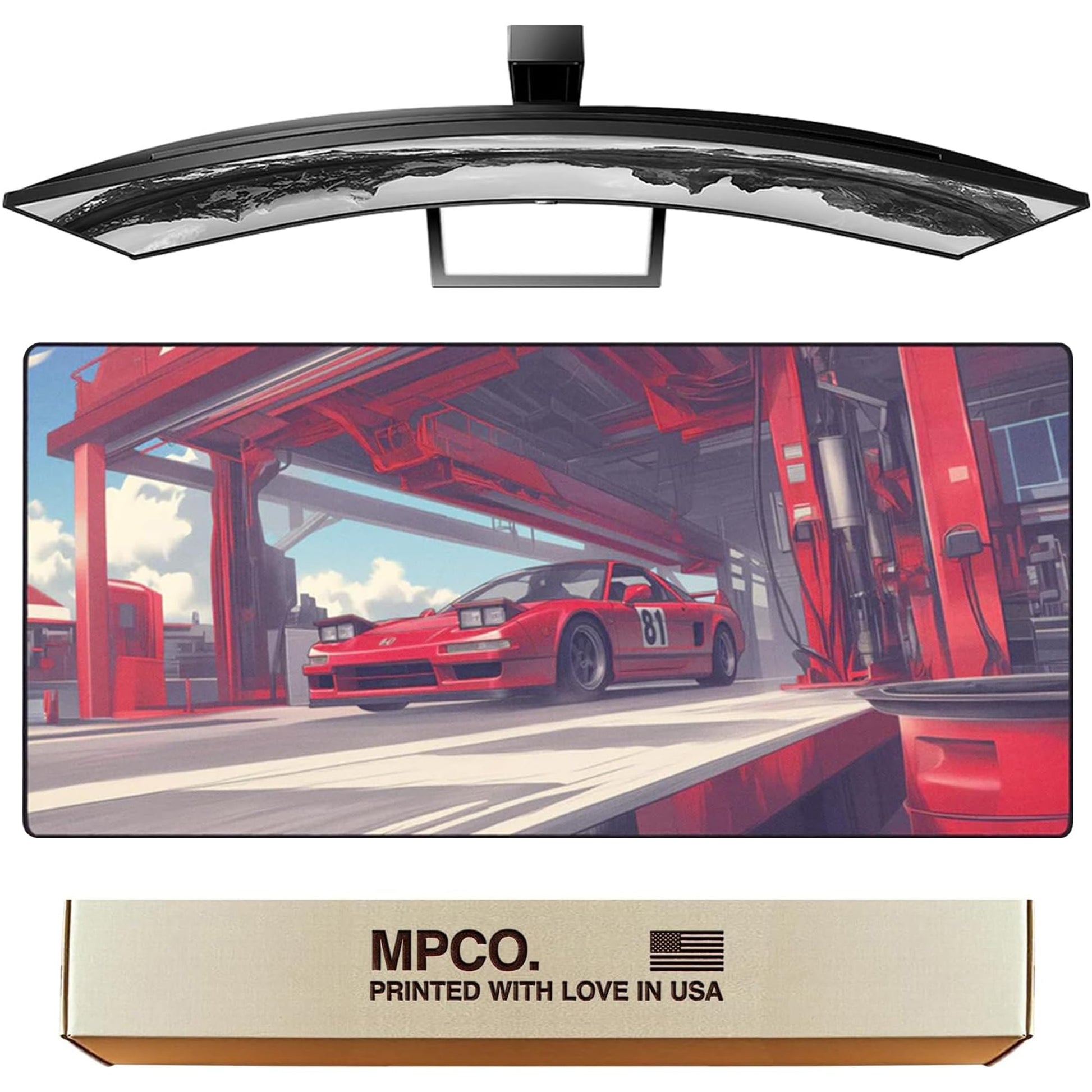 MPCO. Hiros-Honda Large Gaming Desk Pad, 36" x 17" Duraglyde Desk Mat