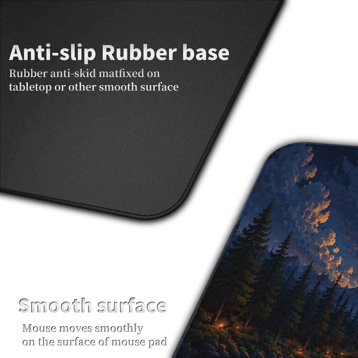 Lotus Moon Cat Large Mouse Pad, 31.5 x 11.8 in Extended Desk Mat