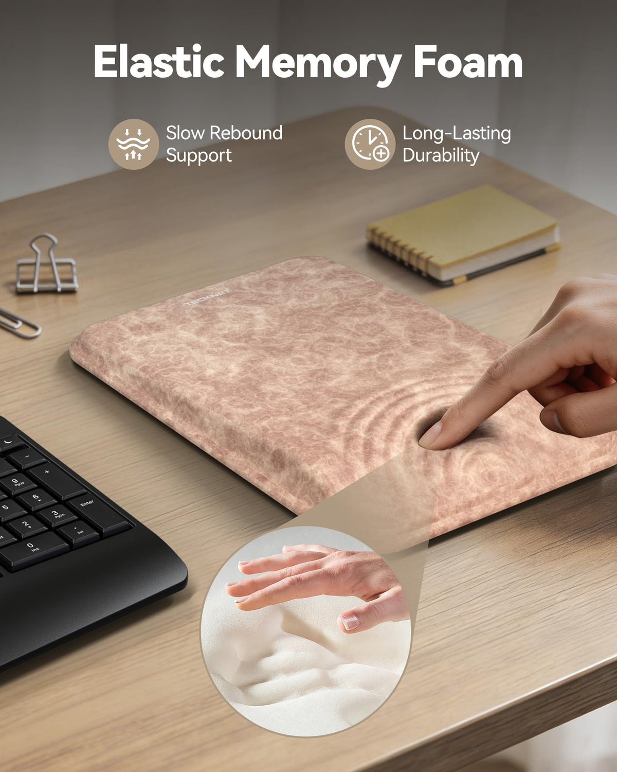 TECKNET Ergonomic Mouse Pad with Wrist Rest, All-Day Comfort & Pain Relief