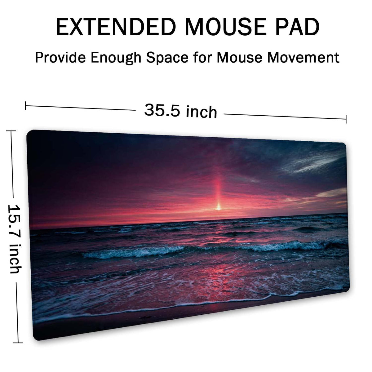 SSOIU Desk Mat, Extended Gaming Mouse Pad (35.5x15.7 in), Large Non-Slip Rubber Base Mousepad with