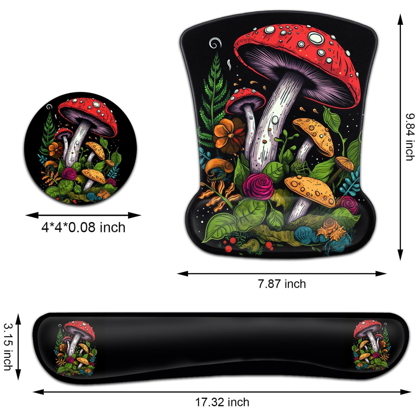 Keyboard Wrist Rest and Mouse Pad Wrist Support Set, Ergonomic Gel Mouse Pad Wrist Rest with