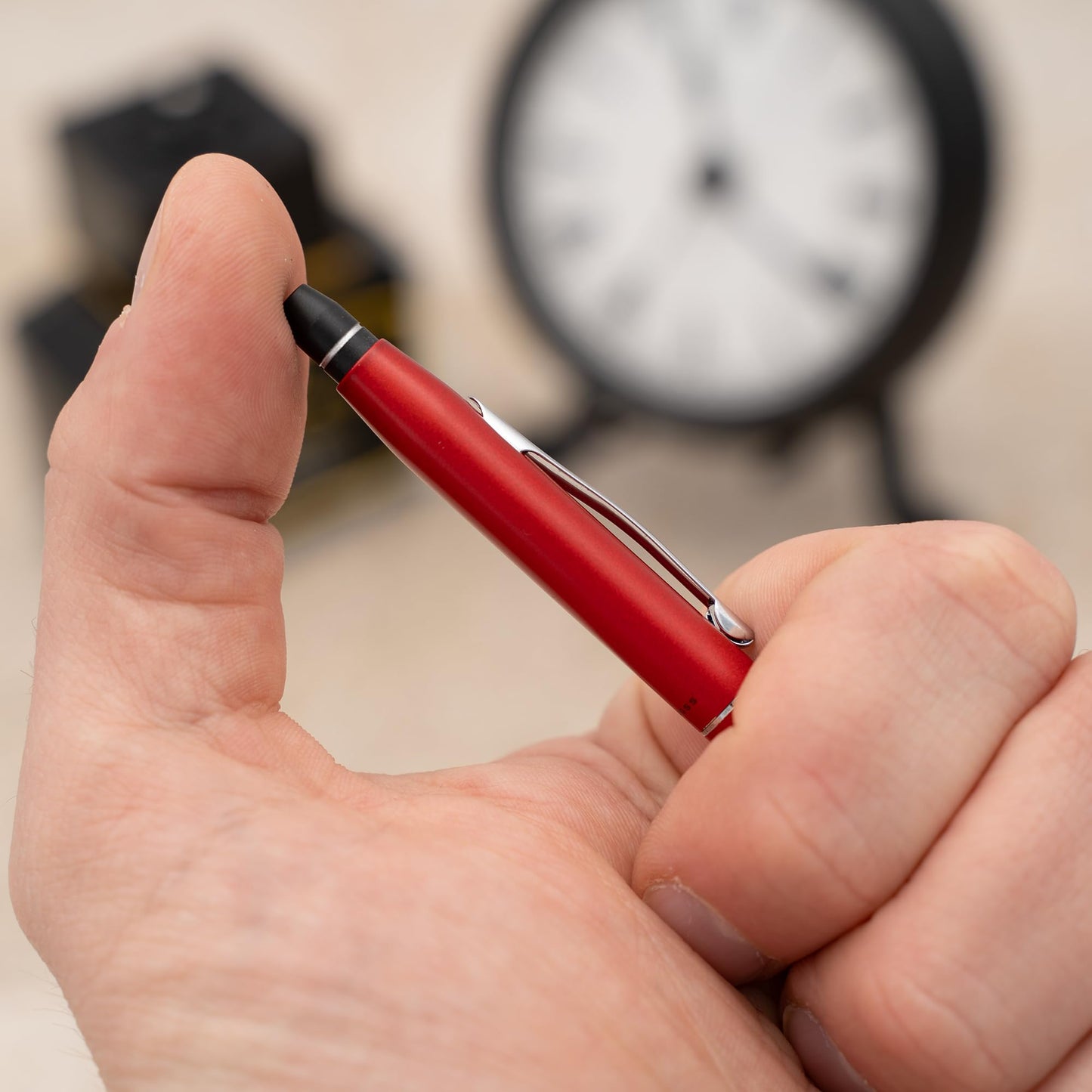 Cross Click Personalized Ballpoint Pen in Crimson Red with Chrome Trim