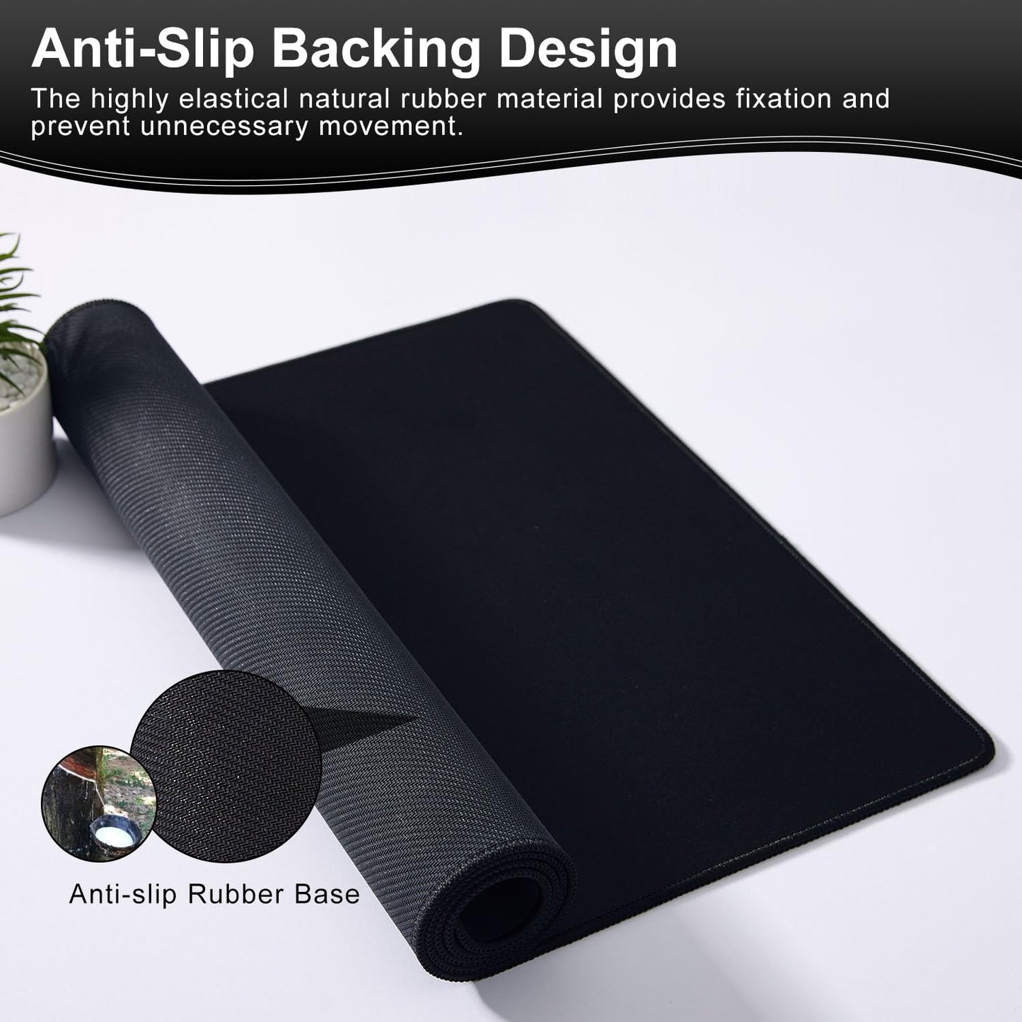 DOBAOJIA Black Mouse Pad Gaming, Mouse Pad Mat for Desk XXXXL 47.2” x 23.6”