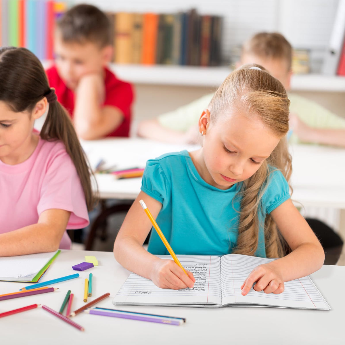 SUNEE Composition Notebook, Wide Ruled Paper, Home School Supplies for College Students & K-12