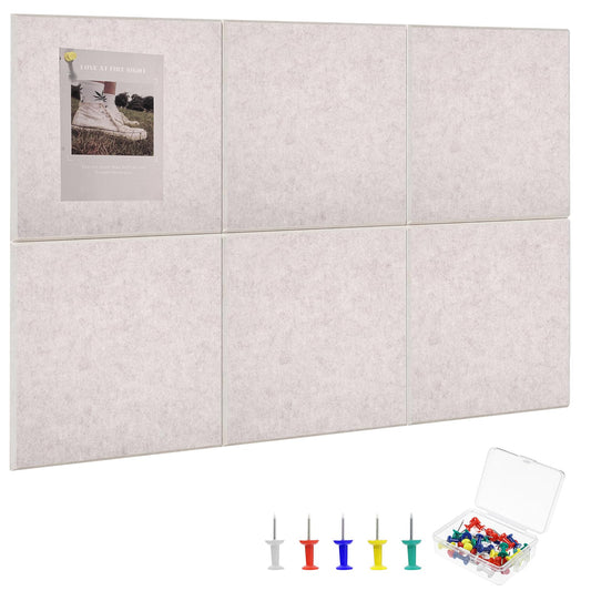 Large Cork Board 36" x 24", 6 Pack Felt Bulletin Board, Pin Boards