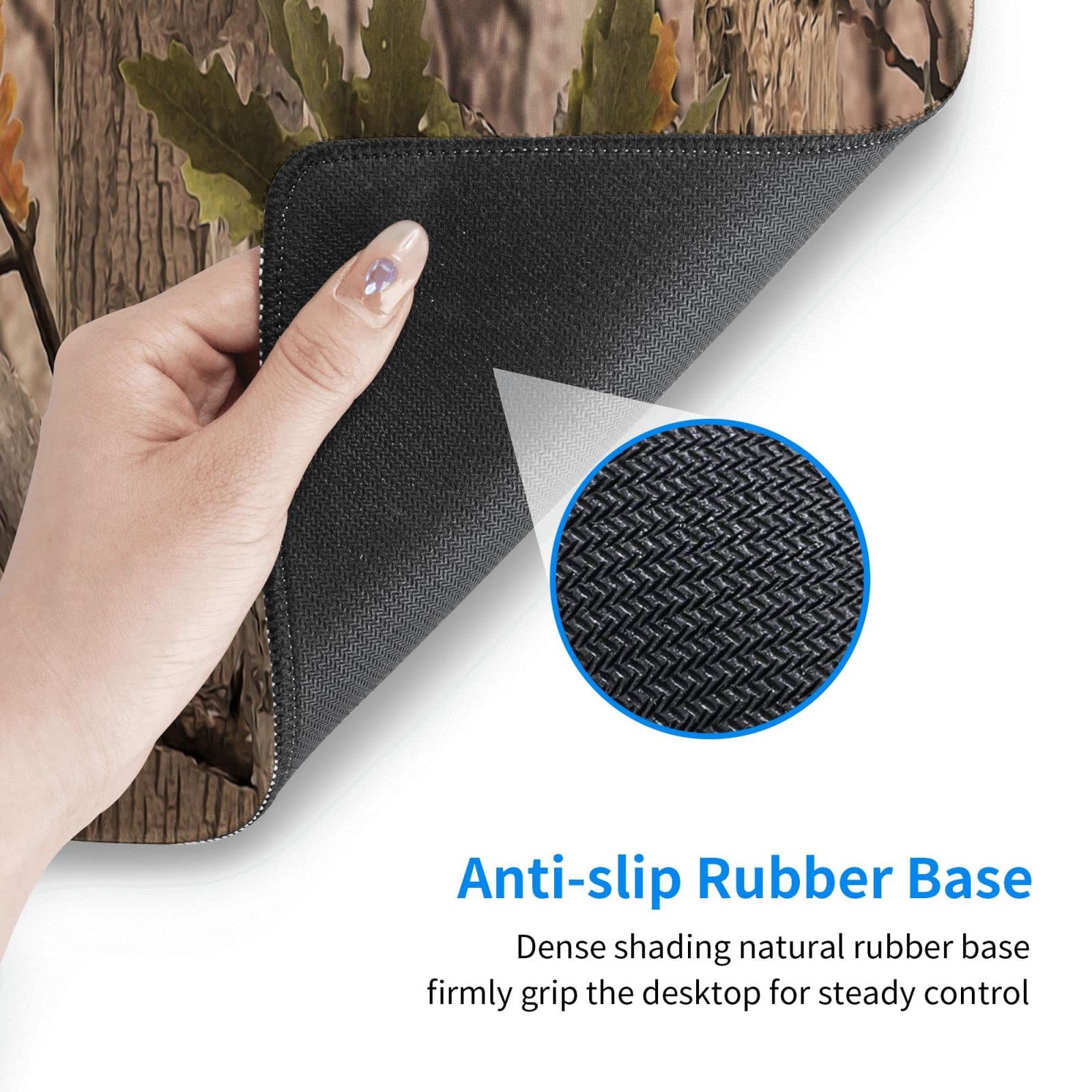 Real Camo Hunting Mouse Pad Extended Large Gaming Mousepad XL Big Long Oversized Desk Mat Stitched