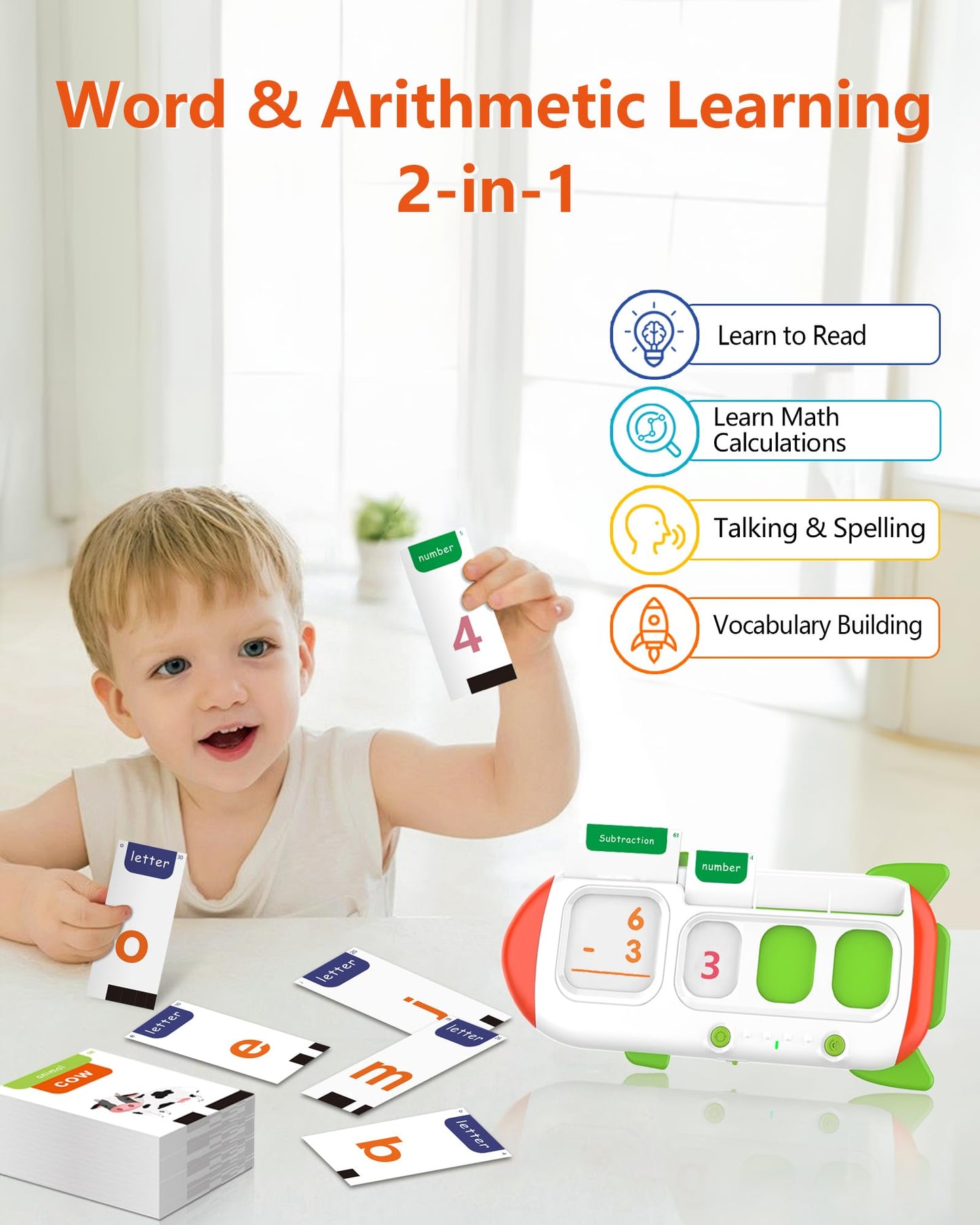 102 Sight Words & 56 Math Flash Cards for Kids Ages 5-7, Speech Therapy Toy