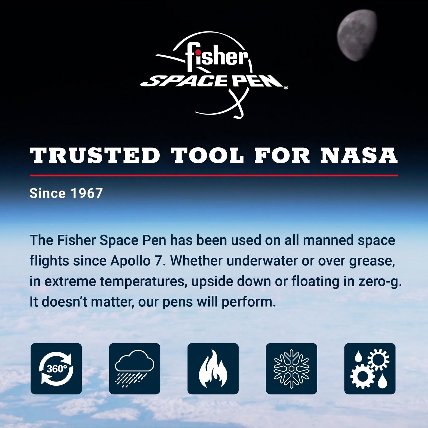 Fisher Space Pen Brass Alloy Pressurized Ballpoint Bullet Pen, Gift Box