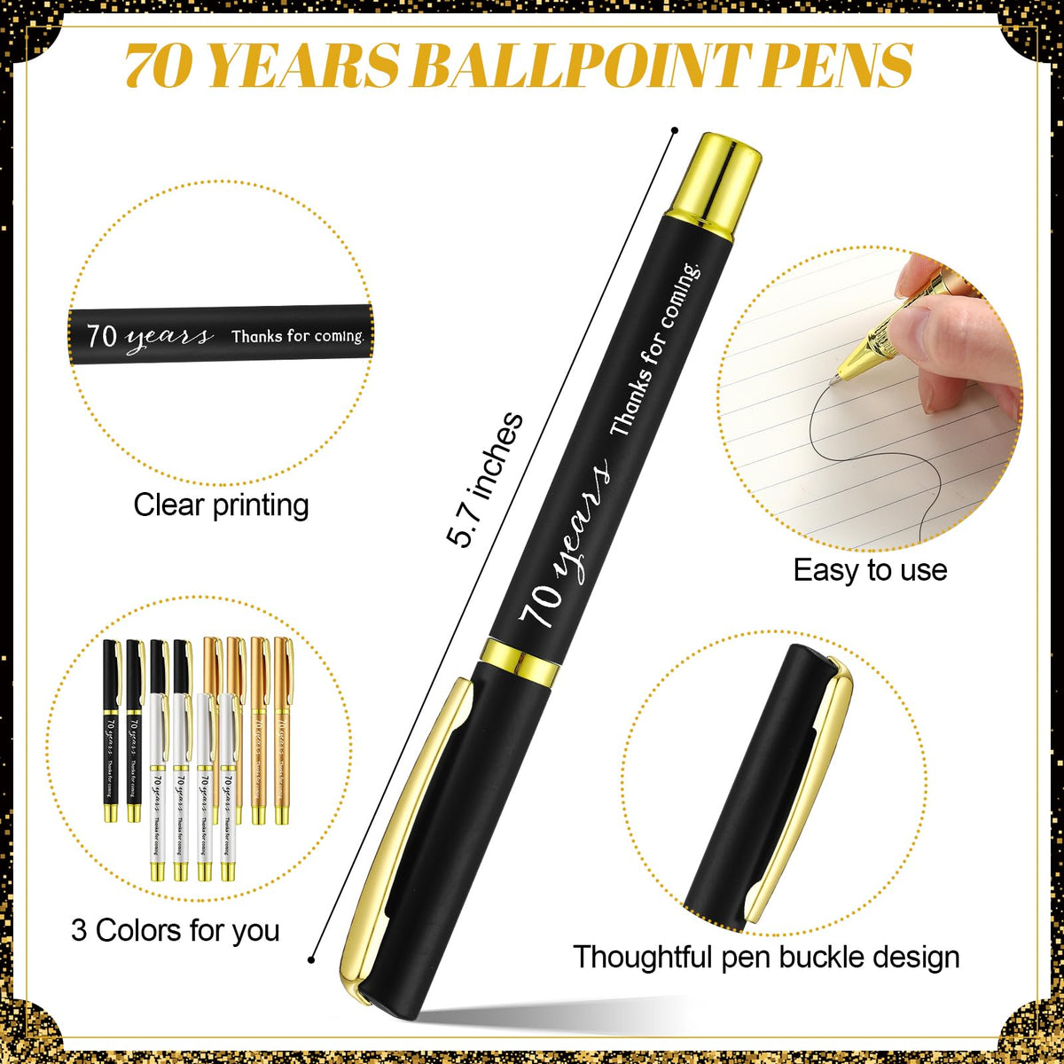 Sinload 25 Sets Birthday Favors for Guests 25 Thanks for Coming Ballpoint Pens 25 Metal Bookmarks