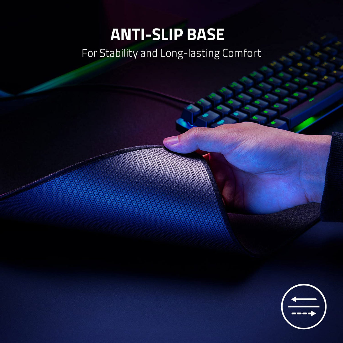 Razer Strider Hybrid Mouse Mat, Soft Base & Smooth Glide, Portable, XXL