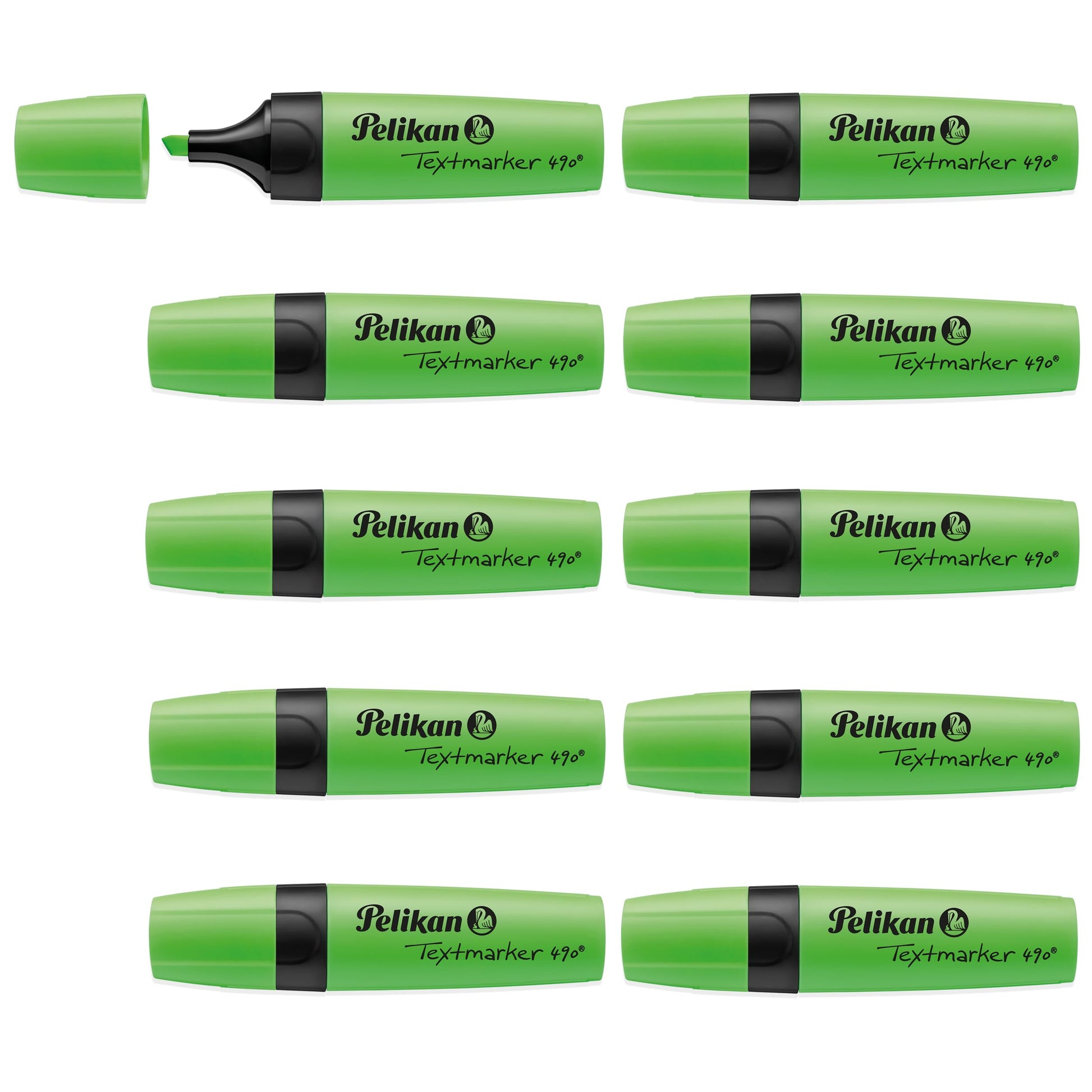 Pelikan Highlighters 490, Green, Pack of 10 in Box