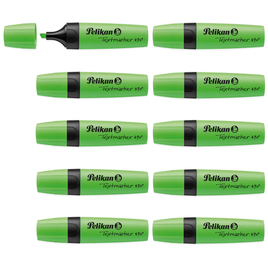 Pelikan Highlighters 490, Green, Pack of 10 in Box