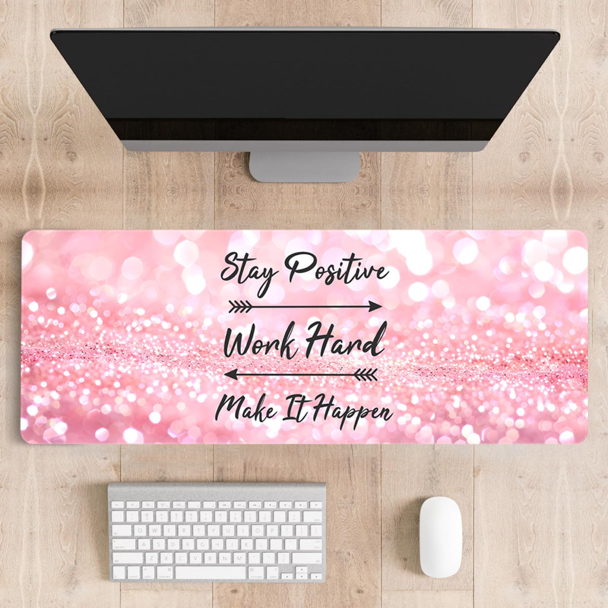 Stanoha Cute Desk Mat for Keyboard Desktop Extra Large Mouse Pad, Quotes