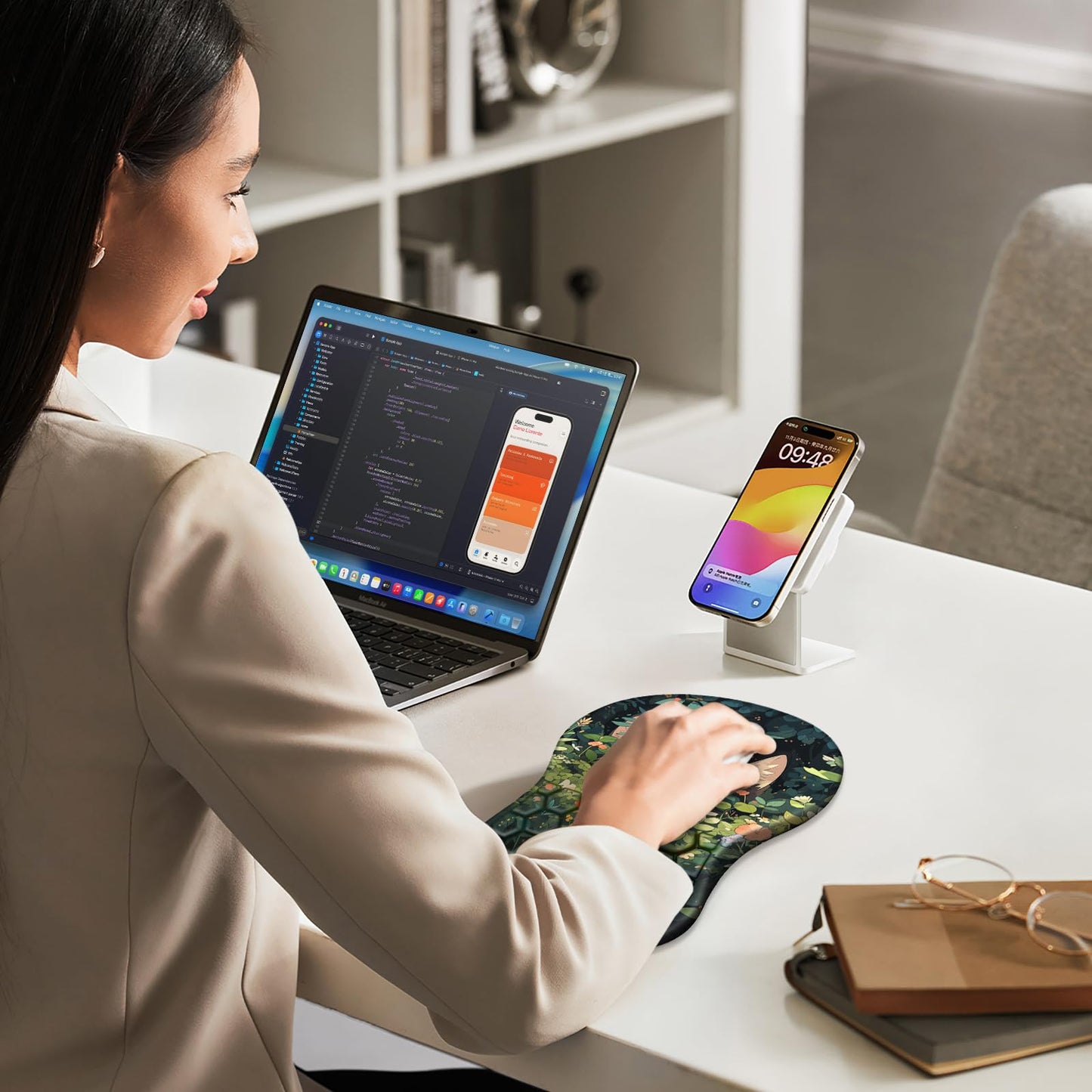 Mouse Pad with Wrist Rest, Canjoy Ergonomic Wrist Support with Massage