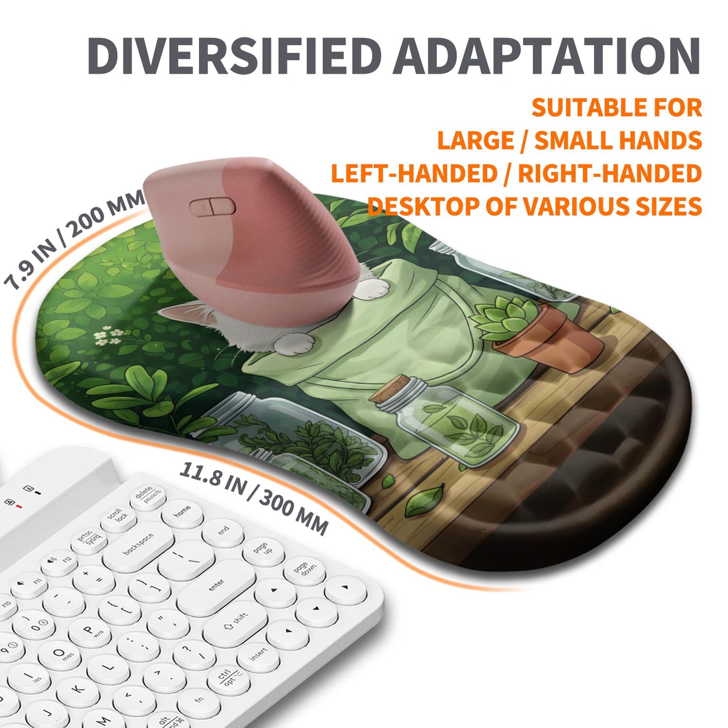 Armanza Ergonomic Joint Wrist Support Mouse Pad with Memory Foam Cushion Massage Bump, Carpal
