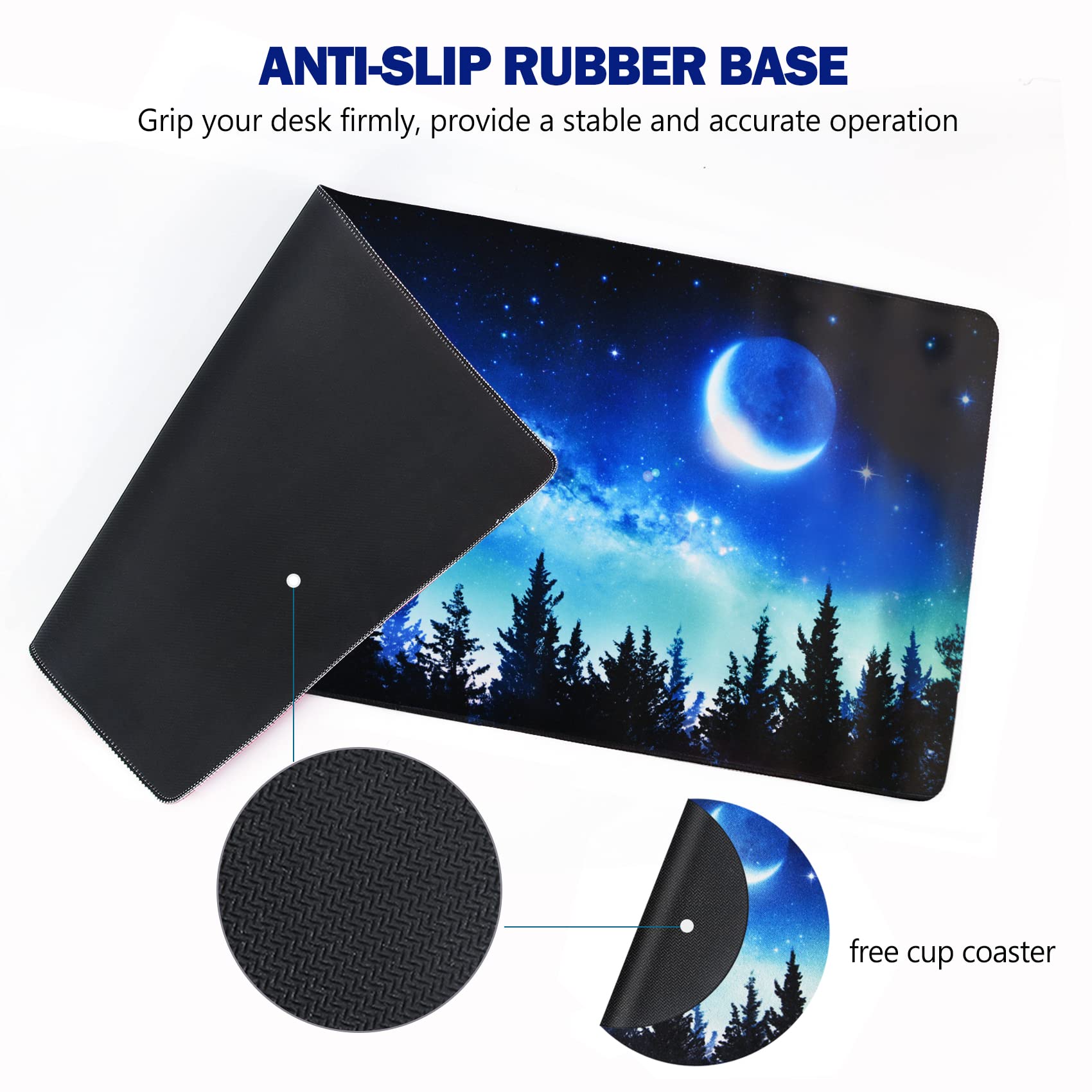 AIMSA Extended Gaming Mouse Pad, XL Large Keyboard Mouse Mat Desk Pad with Stitched Edges, Durable