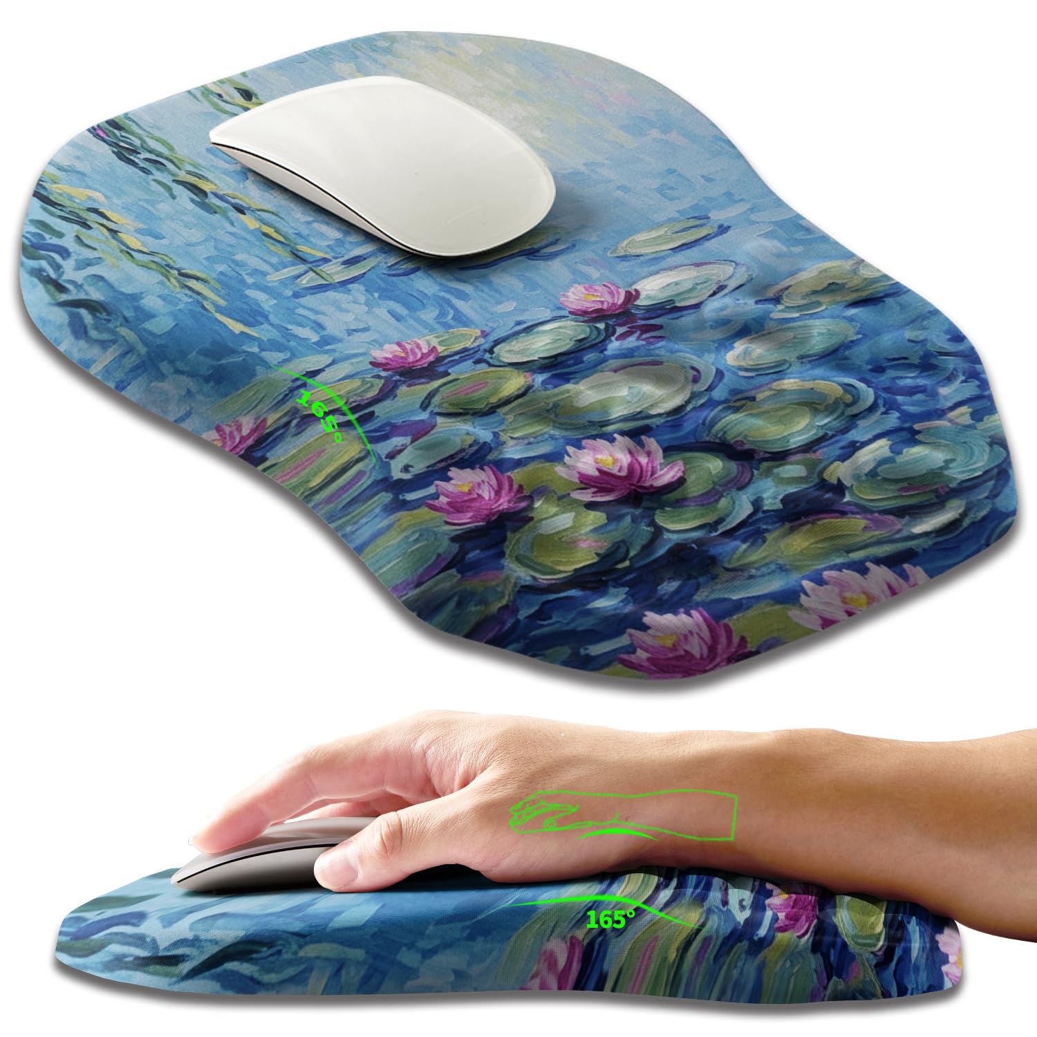 Armanza Ergonomic Slope Mouse Pad Wrist Support, Wrist Rest Mousepad for Carpal Tunnel Pain Relief