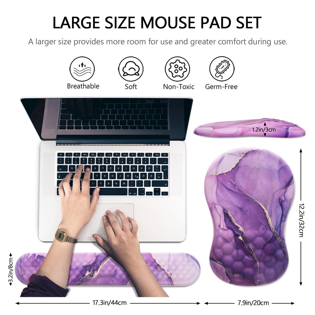 Laokiiy Ergonomic Mouse Pad with Wrist Support and Keyboard Wrist Rest Set