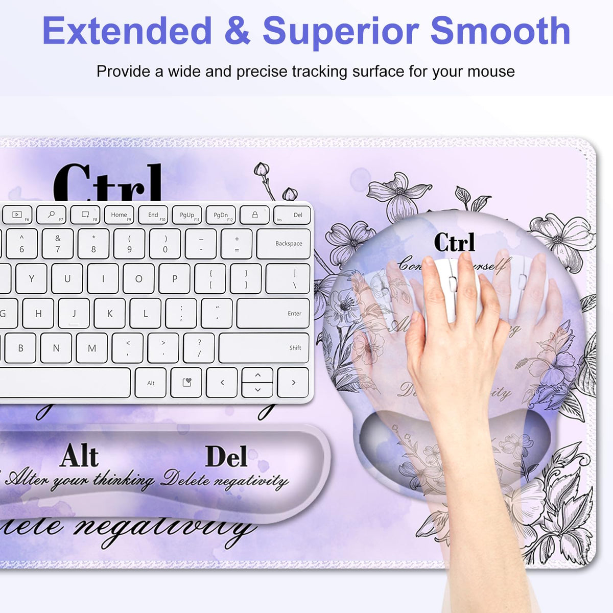 Mouse Pad, 4 in1 Large Desk Mat, Desk Pad Matt for Desktop, Anti-Slip XXL Big Computer Ergonomic