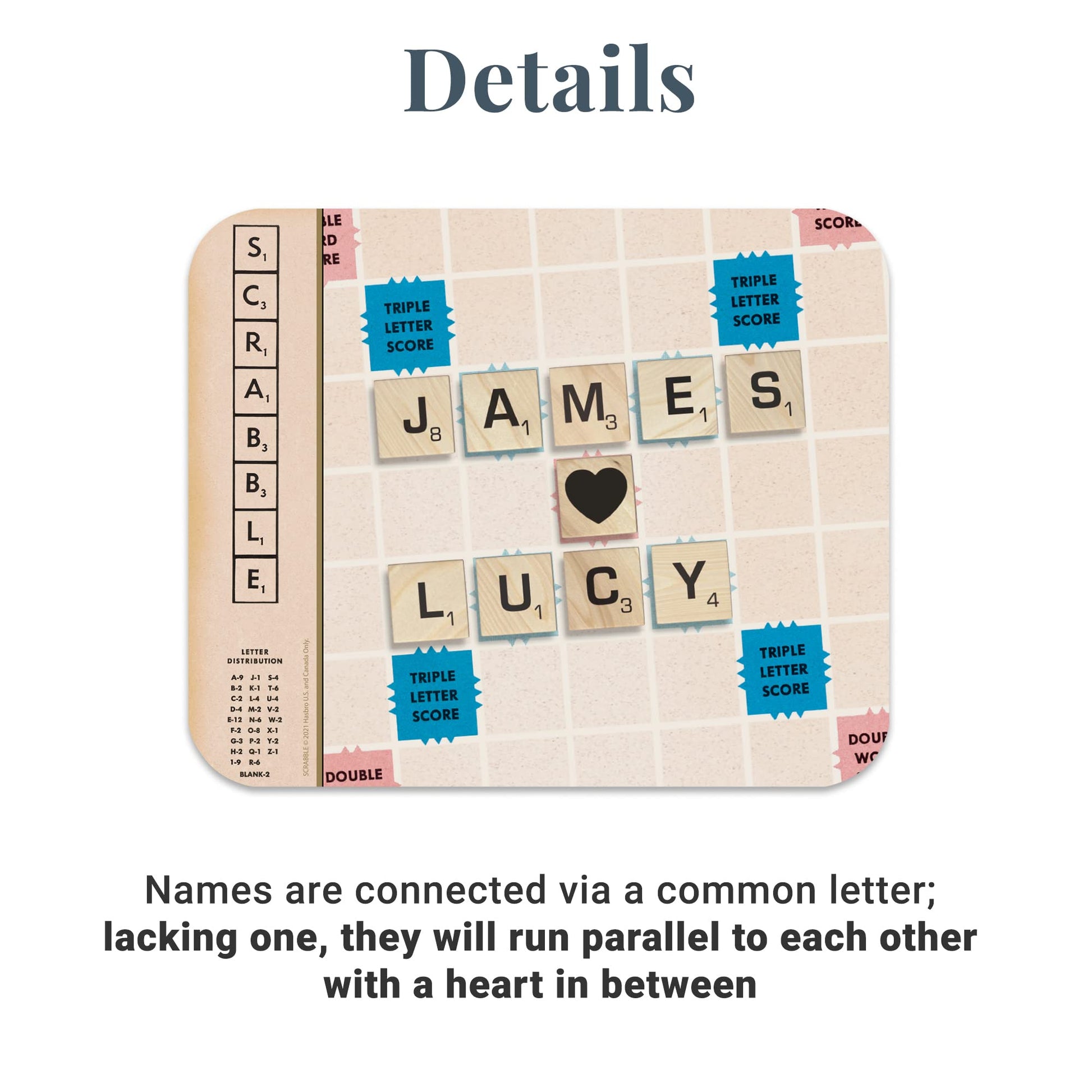 Let's Make Memories Personalized Scrabble Couple Mouse Pad- Computer Accessory- for Office or Home