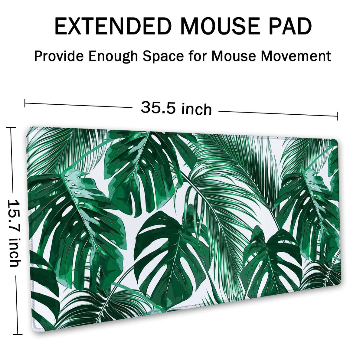 SSOIU Extended Gaming Mouse Pad (35.5x15.7 in), Large Stable Rubber Base Mousepad with Stitched