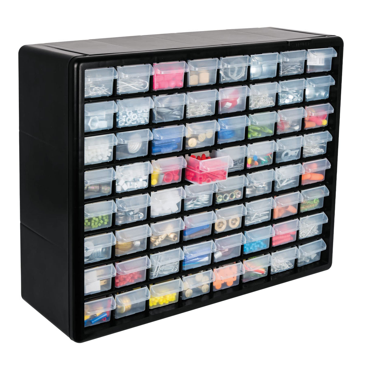 Truper Organizer 20cm x 20cm x 20cm, 64 Compartments, Black, Modern, Home Office/Office, Art &