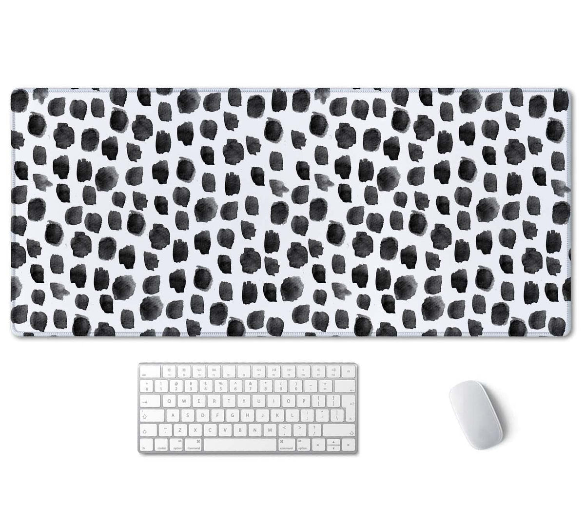 SSOIU Polka Dot Extended Gaming Mouse Pad Mat Large Desk Mat Non Slip Rubber Base Computer Desktop