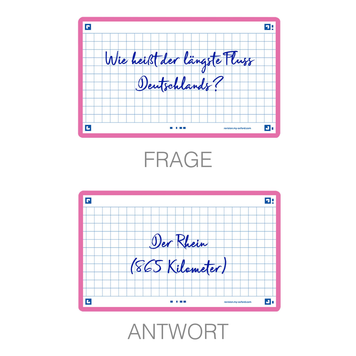 Oxford Flash 2.0-80 Sheets of Bristol Flash Cards 7.5 x 12.5 cm Small Squares with Fuchsia Frame