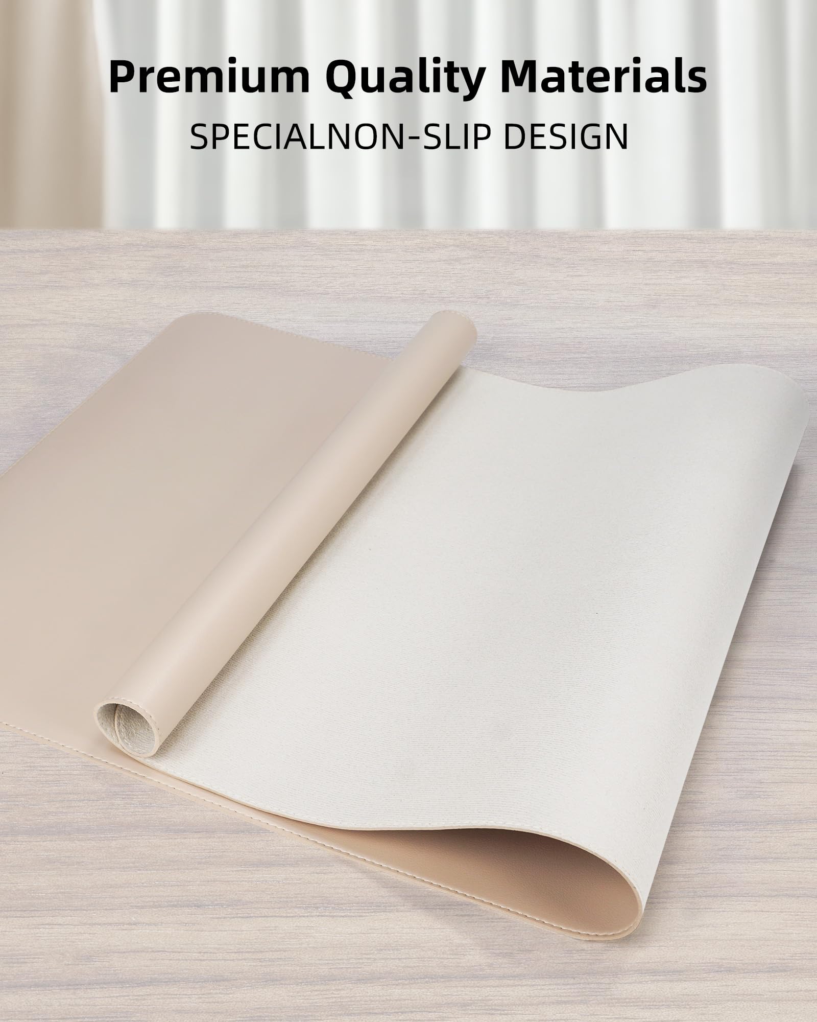 AFIING Extra Large Desk Mat - 55" x 24" PU Leather Non-Slip Desk Pad for Office and Home - Ideal