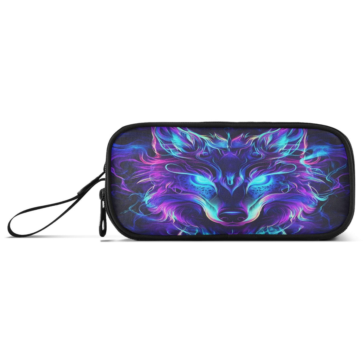 BOENLE Mystical Wolf Face Pencil Case Box Boys Girls Large Pencil Pouch Zipper Compartments Big